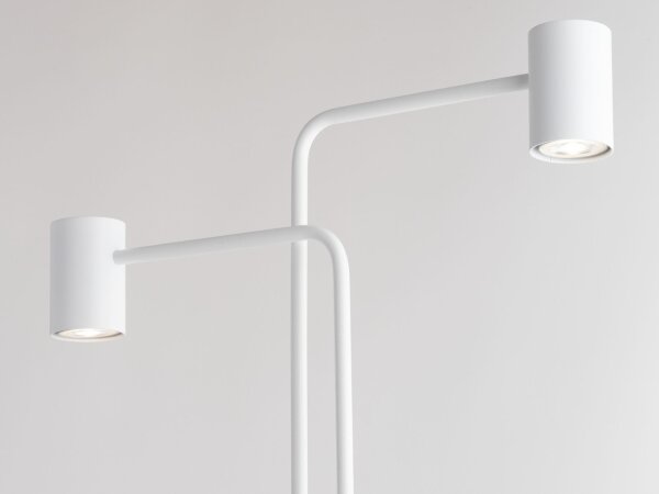 Stehleuchte Weiß Metall Modern Lesen 162 cm 2-flammig