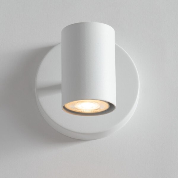 Wandlampe Weiß Metall Zylinder B:10 cm GU10 schmal