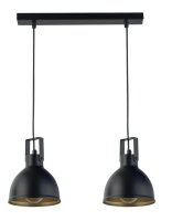 Lampe &agrave; suspendre industrielle noir or...