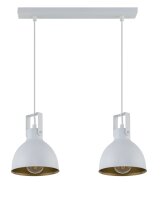 Lampe &agrave; suspendre 2 flammes blanc or E27 L:38 cm...