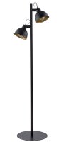 Stehleuchte Metall Schwarz Gold E27 150 cm flexibel