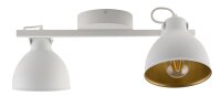 Spot de plafond blanc or m&eacute;tal mobile E27 Industrial