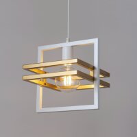 Wei&szlig;e Pendelleuchte Gold Metall bis 0,9 m E27 stylisch