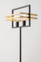 Métal Lampadaire Noir Or Lire E27 grand 162 cm