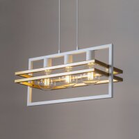 Metall Hängelampe Metall Weiß Gold E27 76 cm...