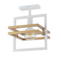 E27 Deckenleuchte Wei&szlig; Gold B:26 cm quadratisch