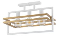 Wei&szlig;e Deckenlampe 3-flammig Metall L:52 cm E27 elegant