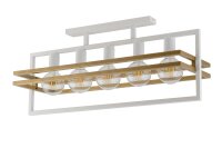Deckenleuchte Gold Wei&szlig; Metall E27 5-flammig...