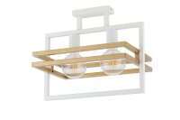Deckenleuchte Wei&szlig; Gold Metall E27 40,5 cm lang...
