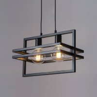 Moderne Hängeleuchte Schwarz Metall E27 2-flammig