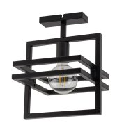 Plafonnier noir métal L:26 cm E27 flashy