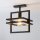 Plafonnier noir métal design E27 2 flammes