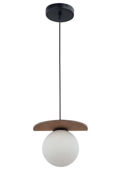 Lampe à suspendre verre bois sphère Ø14 cm jusquà 0,8 m faible éblouissement