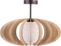 Plafonnier Chêne Bois Tissu Beige E27 Ø51 cm...