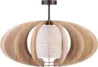 Plafonnier en bois Chêne Beige Tissu E27 Ø44...