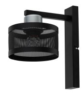 Applique M&eacute;tal Noir Argent&eacute; H:25 cm E27...