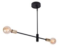 Suspension en m&eacute;tal noir or E27 design r&eacute;tro
