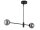 Suspension en m&eacute;tal noir verre gris G9 2 flammes