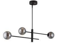 Grande lampe suspendue verre gris m&eacute;tal L:103 cm G9