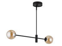 Lampe à suspendre design verre boules ambre G9...