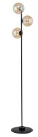 Lampadaire en métal noir ambre verre G9 161 cm grand