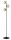 Lampadaire en m&eacute;tal noir ambre verre G9 161 cm grand