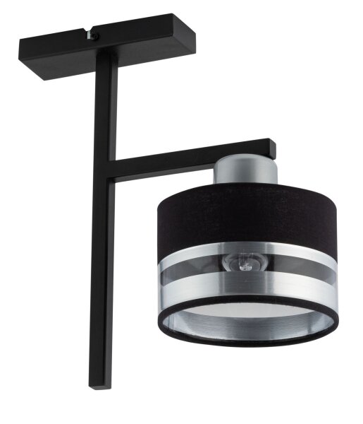 Plafonnier moderne argent noir E27 L:28 cm