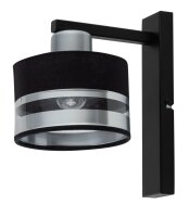 Design Wandleuchte Metall Schwarz Silber E27 gem&uuml;tlich