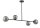 Kugel Deckenlampe Grau Glas Schwarz Metall E27 L:108 cm