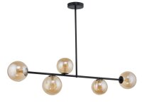 Plafonnier Verre Ambre Métal Noir G9 faible...