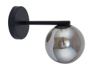 Blendarme Applique verre gris m&eacute;tal noir P:25 cm