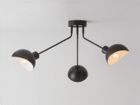 Plafonnier noir intérieur blanc E27 3 flammes...