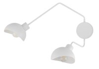 Wei&szlig;e Wandleuchte Metall 2-flammig H:38 cm E27 Modern