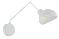 Wei&szlig;e Wandleuchte Metall E27 T:65 cm einflammig