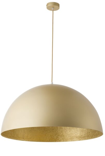 Lampe à suspendre dorée en métal Ø50 cm E27 jusquà 1 m de suspension