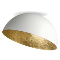Deckenlampe Weiß Gold Metall Loft rund Ø35...