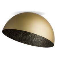 Metall Deckenleuchte Schwarz Gold &Oslash;50 cm rund E27