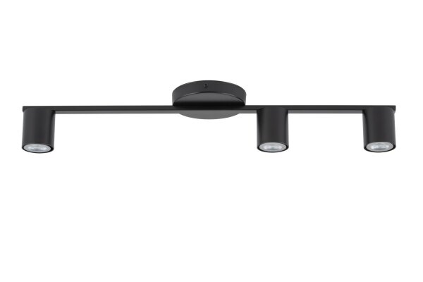 Schwarze Deckenlampe Zylinder GU10 3-flammig 70 cm groß