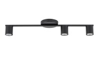 Plafonnier noir Cylindre GU10 3 flammes 70 cm de...