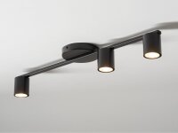 Plafonnier noir Cylindre GU10 3 flammes 70 cm de...