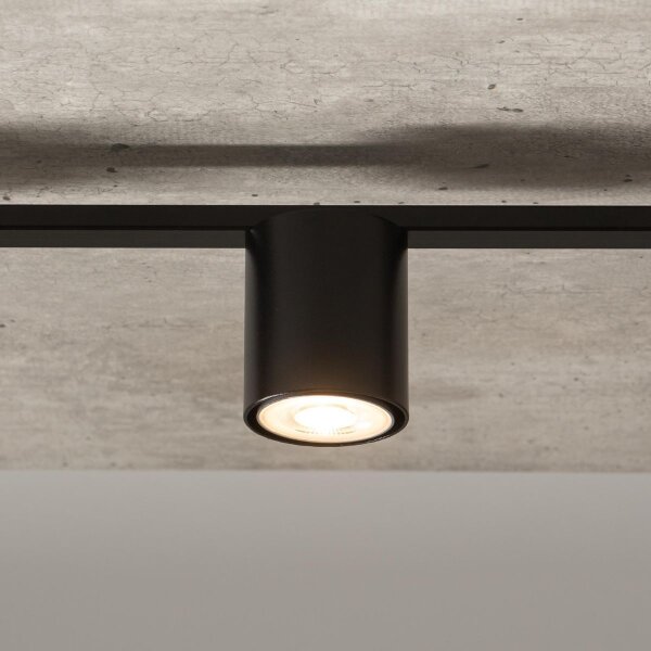 Plafonnier GU10 noir métal 46 cm long 2 flammes