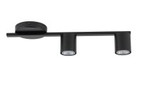Plafonnier GU10 noir métal 46 cm long 2 flammes