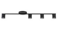 Plafonnier moderne noir métal GU10 90 cm de long