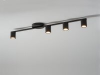 Plafonnier moderne noir métal GU10 90 cm de long
