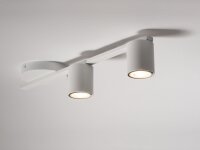 Plafonnier blanc métal GU10 L:46 cm Cylindre...