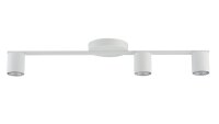 Plafonnier GU10 3 flammes métal blanc 70 cm de long