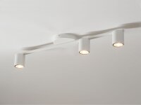 Plafonnier GU10 3 flammes métal blanc 70 cm de long