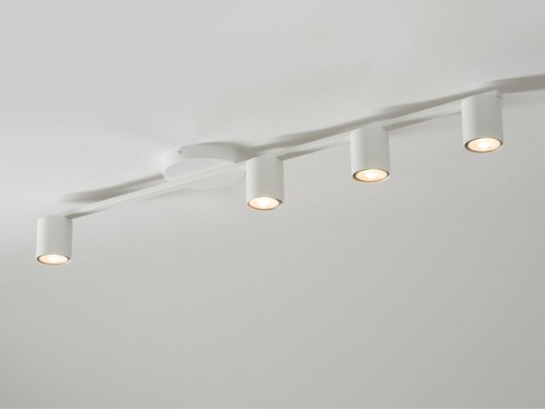 Plafonnier moderne GU10 blanc métal L:90 cm grand