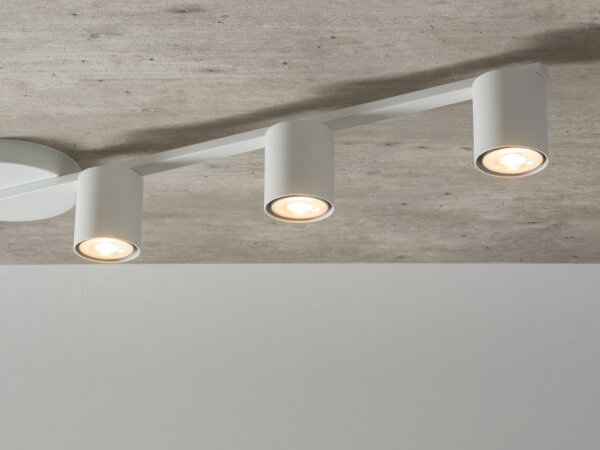 Plafonnier moderne GU10 blanc métal L:90 cm grand