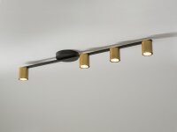 Plafonnier métallique noir or GU10 Multi-flamme
